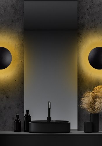 LUMI Yosma vegglampe - svart og kobbermetall