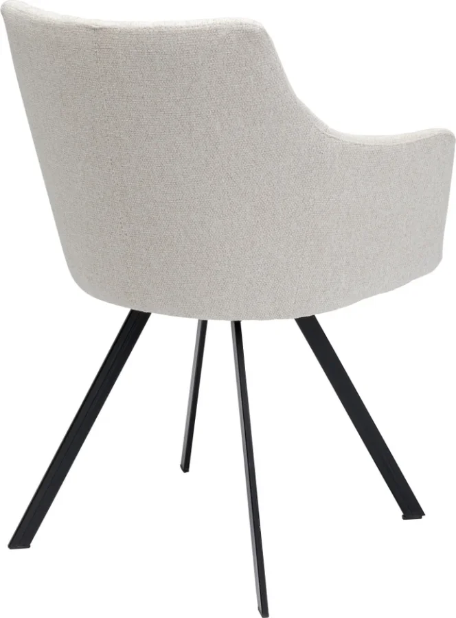 KARE DESIGN Coco Cream drejestol, m. armln - creme polyester og stl