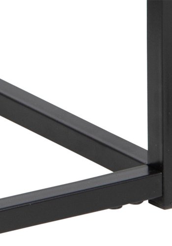 ACT NORDIC Rektangulr Mitra natbord m. 1 skuffe - sort tr og metal (40x30) 