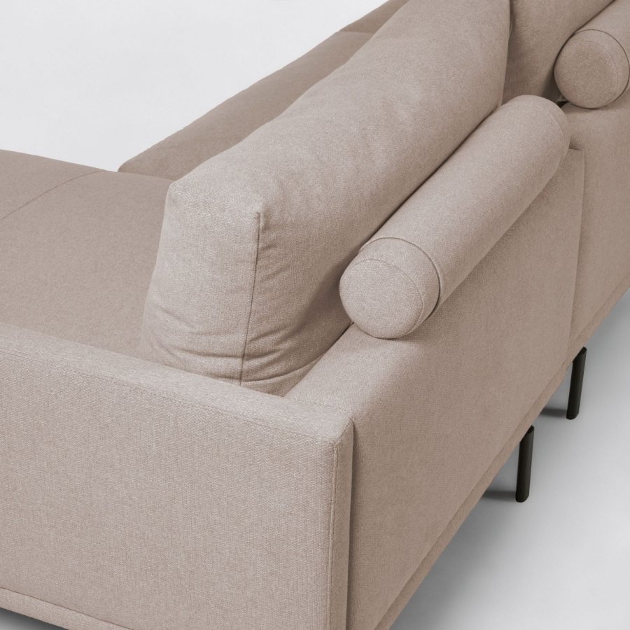 KAVE HOME Galene 3-manns sofa, med hyre sjeselong - beige resirkulerte fibre og jern