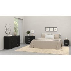 Pepe sengebord, m. 2 skuffer-sort folie og plastik 40x40,25