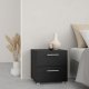 TVILUM Pepe Nachttisch, m. 2 Schubladen - schwarze Folie und Kunststoff (40x40,25)
