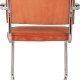 ZUIVER Ridge Rib Kink spisebordstol, m armlener - oransje flyel polyester/nylon og slv krom