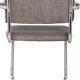 ZUIVER Ridge Rib Kink spisebordstol, m armlener - gr flyels polyester/nylon og slv krom