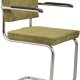 ZUIVER Ridge Rib Kink spisebordsstol, m armlener - grnn flyel polyester/nylon og slv krom