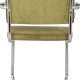 ZUIVER Ridge Rib Kink spisebordsstol, m armlener - grnn flyel polyester/nylon og slv krom