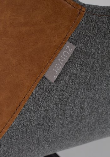 ZUIVER Doulton svingstol, med armlener - vintage brun PU og sort stl