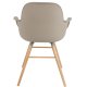 ZUIVER Albert Kuip lenestol, med armlener - taupe plast og naturlig ask