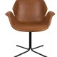 ZUIVER Nikki lenestol, med armlener - brun PU og sort stl