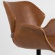 ZUIVER Nikki lenestol, med armlener - brun PU og sort stl