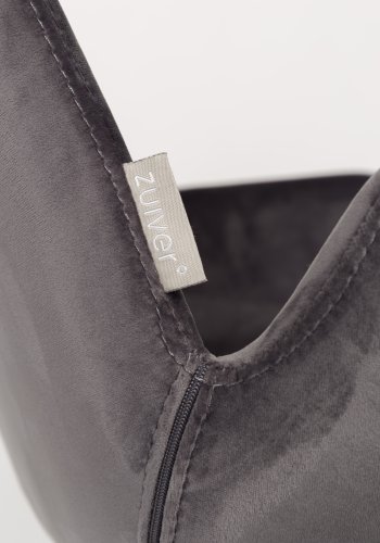 ZUIVER Brit lenestol, med armlener - mrkegr flyelspolyester og sort stl