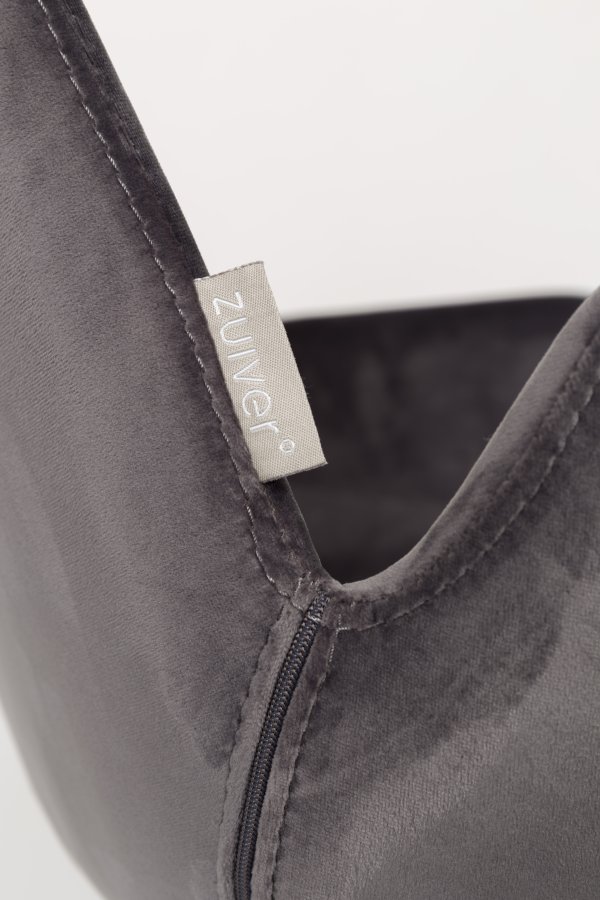 ZUIVER Brit lenestol, med armlener - mrkegr flyelspolyester og sort stl