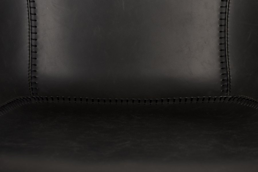 ZUIVER Feston lenestol, med armlener - sort PU og sort stl