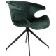 ZUIVER Mia spisebordsstol, med armlener - grnn flyelspolyester og sort metall