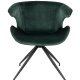 ZUIVER Mia spisebordsstol, med armlener - grnn flyelspolyester og sort metall