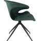 ZUIVER Mia spisebordsstol, med armlener - grnn flyelspolyester og sort metall