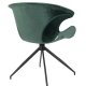 ZUIVER Mia spisebordsstol, med armlener - grnn flyelspolyester og sort metall