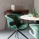 ZUIVER Mia spisebordsstol, med armlener - grnn flyelspolyester og sort metall