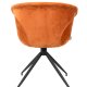ZUIVER Mia spisebordsstol, med armlener - oransje flyelspolyester og sort metall