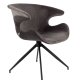 ZUIVER Mia spisebordsstol, med armlener - gr flyelspolyester og sort metall