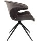 ZUIVER Mia spisebordsstol, med armlener - gr flyelspolyester og sort metall