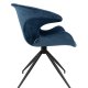 ZUIVER Mia spisebordsstol, med armlener - bl flyels polyester og sort metall