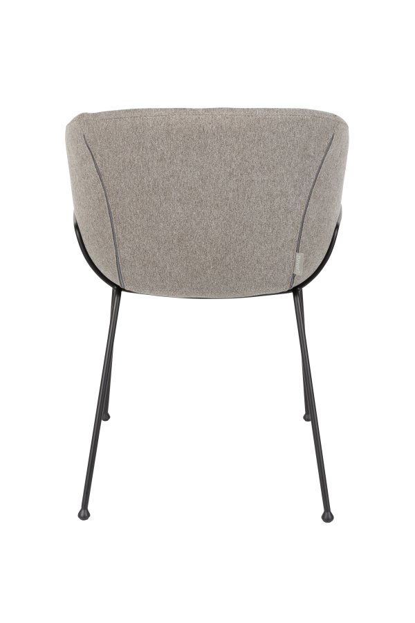 ZUIVER Feston lenestol, med armlener - gr polyester og sort stl