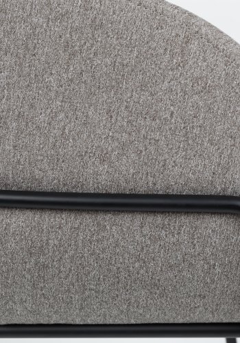 ZUIVER Feston lenestol, med armlener - gr polyester og sort stl