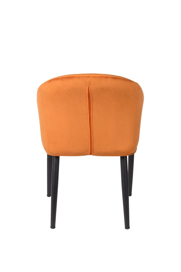 WHITE LABEL LIVING Catelyn spisebordstol, m armlener - oransje stoff og metall