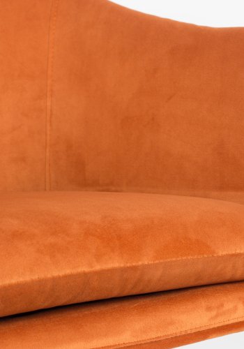 WHITE LABEL LIVING Catelyn spisebordstol, m armlener - oransje stoff og metall