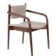 DUTCHBONE Torrance spisebordstol, m armlener - brun polyester og brunt tre