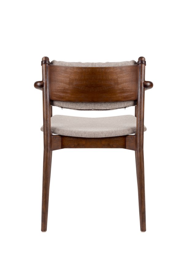 DUTCHBONE Torrance spisebordstol, m armlener - brun polyester og brunt tre