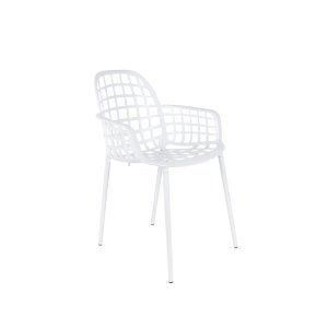 ZUIVER Albert Kuip havestol, m. armln, stabelbar - hvid aluminium