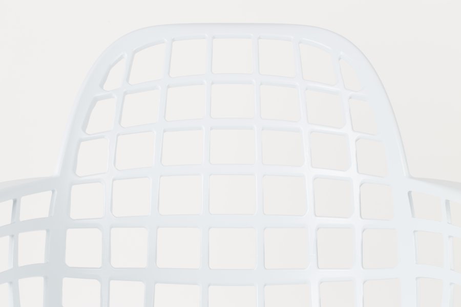 ZUIVER Albert Kuip hagestol, med armlener, stabelbar - hvit aluminium