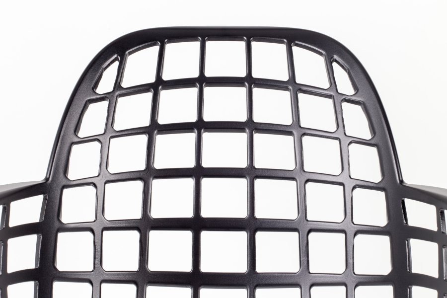 ZUIVER Albert Kuip hagestol, m armlener, stabelbar - sort aluminium