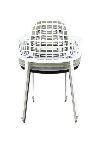 ZUIVER Albert Kuip hagestol, m armlener, stabelbar - sort aluminium