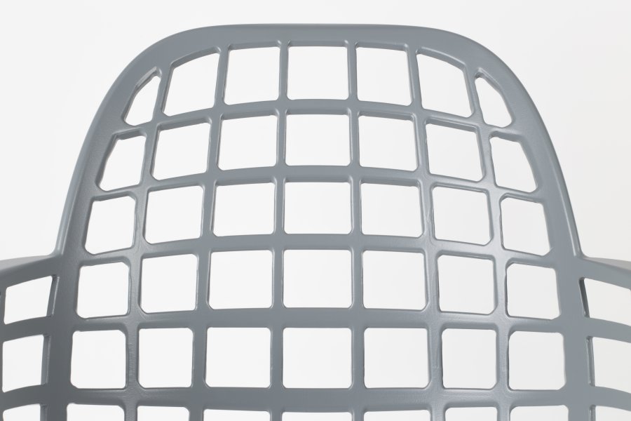 ZUIVER Albert Kuip hagestol, m armlener, stabelbar - lys gr aluminium