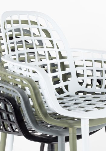 ZUIVER Albert Kuip hagestol, m armlener, stabelbar - lys gr aluminium