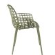ZUIVER Albert Kuip hagestol, med armlener, stabelbar - grnn aluminium