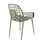 ZUIVER Albert Kuip hagestol, med armlener, stabelbar - grnn aluminium