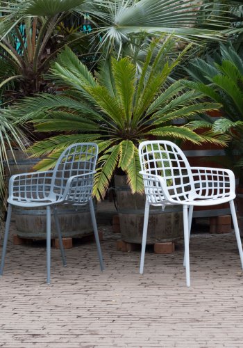 ZUIVER Albert Kuip hagestol, med armlener, stabelbar - grnn aluminium