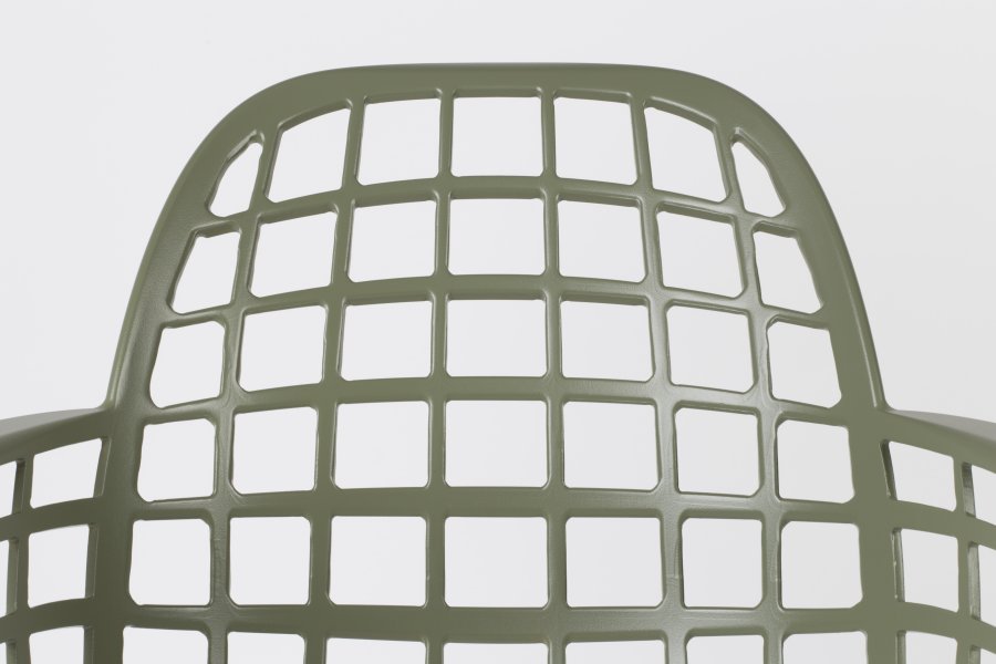 ZUIVER Albert Kuip hagestol, med armlener, stabelbar - grnn aluminium