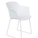 WHITE LABEL LIVING Tango spisebordsstol, med armlener - hvit polypropylen og stl