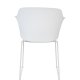 WHITE LABEL LIVING Tango spisebordsstol, med armlener - hvit polypropylen og stl