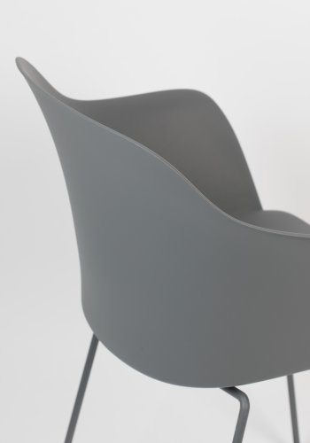 WHITE LABEL LIVING Tango spisebordstol, med armlener - gr polypropylen og stl