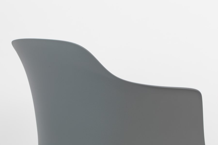 WHITE LABEL LIVING Tango spisebordstol, med armlener - gr polypropylen og stl