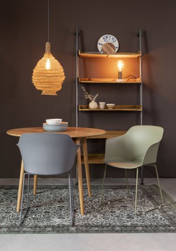 WHITE LABEL LIVING Tango spisebordstol, med armlener - gr polypropylen og stl