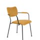 ZUIVER Benson spisebordsstol, med armlener - okergul flyelspolyester og sort stl