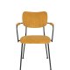 ZUIVER Benson spisebordsstol, med armlener - okergul flyelspolyester og sort stl