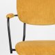 ZUIVER Benson spisebordsstol, med armlener - okergul flyelspolyester og sort stl